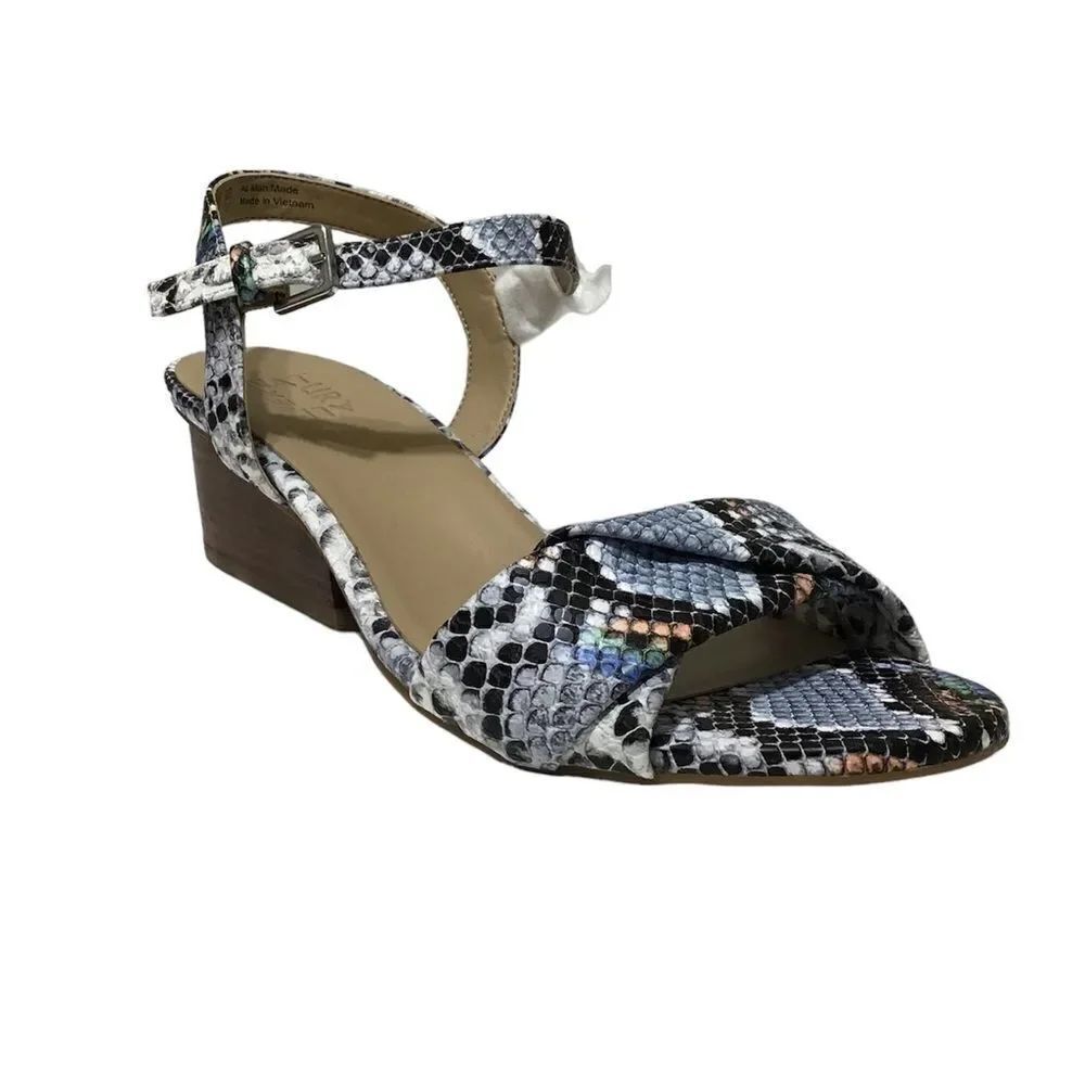 Naturalizer Blue Traci Block Heel Animal Print Sandal New Size 10W
